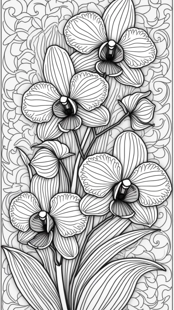 orchid coloring pages